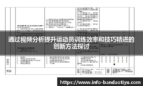 通过视频分析提升运动员训练效率和技巧精进的创新方法探讨